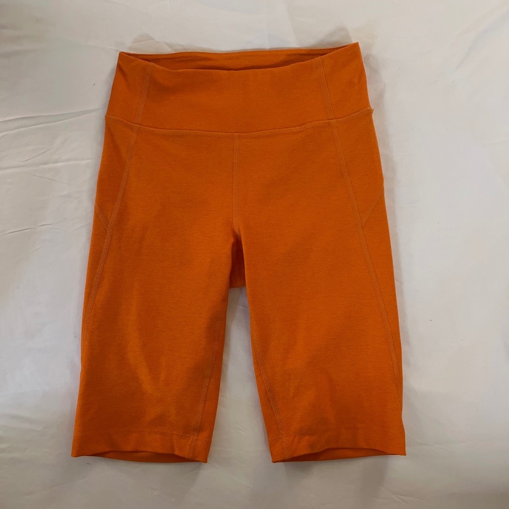 Outdoor Voices Orange TechSweat High Rise Biker Shorts XS Athletic Yoga Cycling